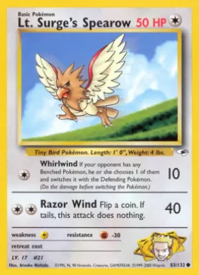 Lt. Surge's Spearow (GH 83) Gym Heroes