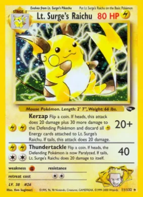 Lt. Surge's Raichu (GC 11) Gym Challenge