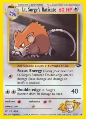 Lt. Surge's Raticate (GC 53) Gym Challenge