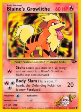 Blaine's Growlithe (GC 62) Gym Challenge
