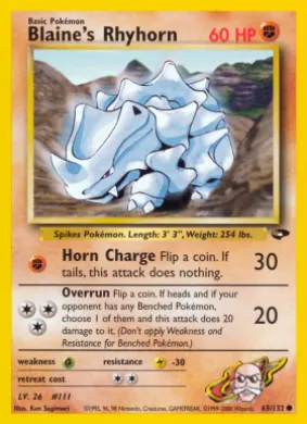 Blaine's Rhyhorn (GC 65) Gym Challenge