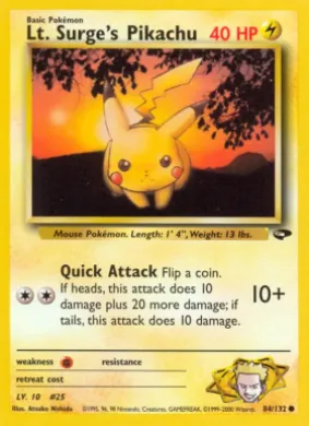 Lt. Surge's Pikachu (GC 84) Gym Challenge