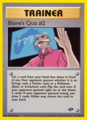 Blaine's Quiz #2 (GC 111) Gym Challenge