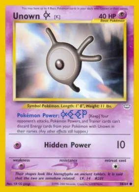Unown \[K\] (NR 58) Neo Revelation