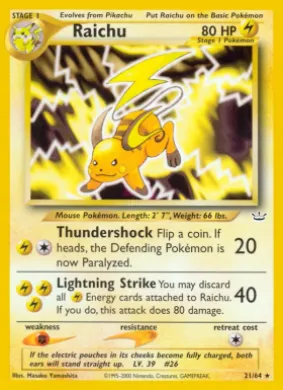 Raichu (NR 21) Neo Revelation