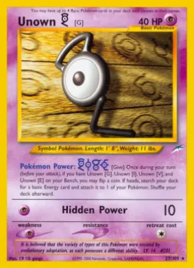 Unown \[G\] (NDE 27) Neo Destiny