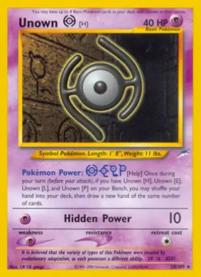 Unown \[H\] (NDE 28) Neo Destiny