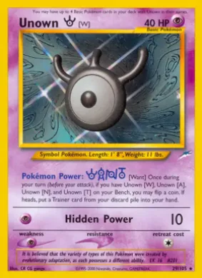 Unown \[W\] (NDE 29) Neo Destiny