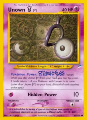 Unown \[V\] (NDE 89) Neo Destiny
