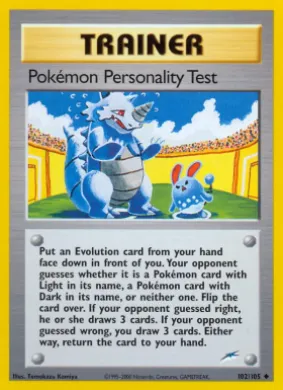 Pokémon Personality Test (NDE 102) Neo Destiny