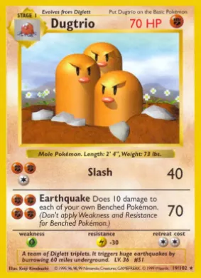 Dugtrio (BS 19) Base Set