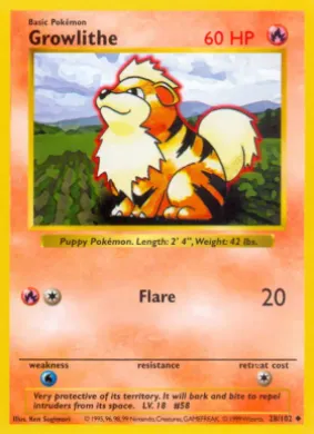 Growlithe (BS 28) Base Set