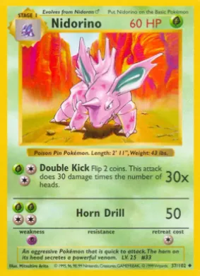 Nidorino (BS 37) Base Set