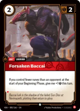 Forsaken Baccai (VEN VEN-005/166) Vendetta