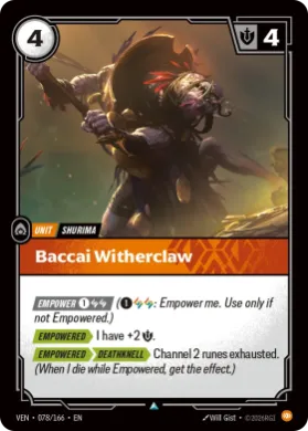 Baccai Witherclaw (VEN VEN-078/166) Vendetta