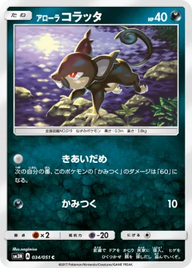 アローラコラッタ (Alolan Rattata) (SM3N 034) Darkness That Consumes Light