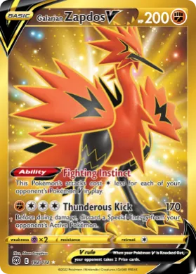 Galarian Zapdos V (BRS 182) Brilliant Stars