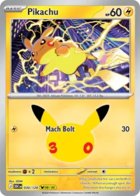 Pikachu (30C 030) 30th Celebration