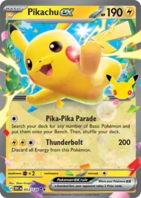 Pikachu ex (30C 053) 30th Celebration
