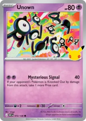 Unown (30C 072) 30th Celebration