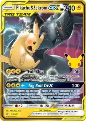 Pikachu & Zekrom GX (30C TEU033) 30th Celebration