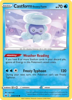 Castform Snowy Form (CRE 34) Chilling Reign