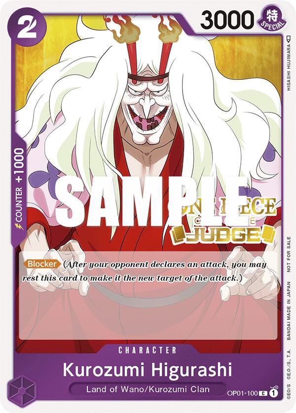 Kurozumi Higurashi OP01-100 One Piece card
