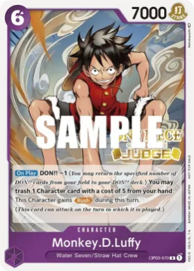 Monkey.D.Luffy (JDG OP03-070) Judge Promos