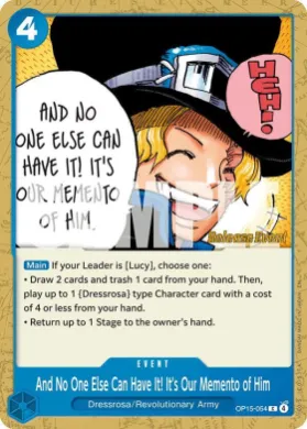 And No One Else Can Have It! It's Our Memento of Him (OP15P OP15-054) Promos: Adventure on Kami's Island