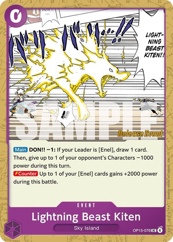 Lightning Beast Kiten OP15-076 One Piece card