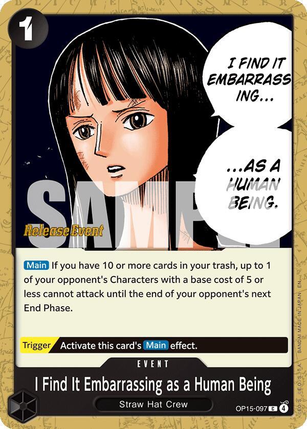 I Find It Embarrassing as a Human Being OP15-097 One Piece card