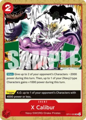 X Calibur (OP11P OP11-020) Promos: A Fist of Divine Speed