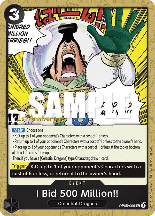 I Bid 500 Million!! OP05-096 One Piece card