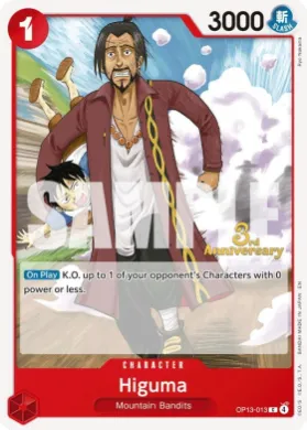 Higuma (OP13P OP13-013) Promos: Carrying on his Will