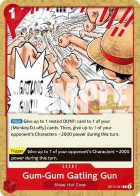 Gum-Gum Gatling Gun (OP13P OP13-021) Promos: Carrying on his Will