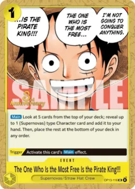 The One Who Is the Most Free Is the Pirate King!!! (OP13P OP13-116) Promos: Carrying on his Will