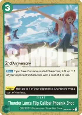 Thunder Lance Flip Caliber Phoenix Shot (OP09P OP09-040) Promos: Emperors in the New World