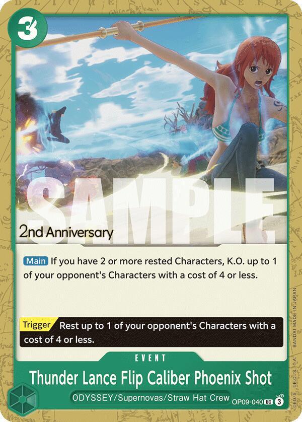 Thunder Lance Flip Caliber Phoenix Shot OP09-040 One Piece card