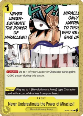 Never Underestimate the Power of Miracles!! (OP09P OP09-116) Promos: Emperors in the New World