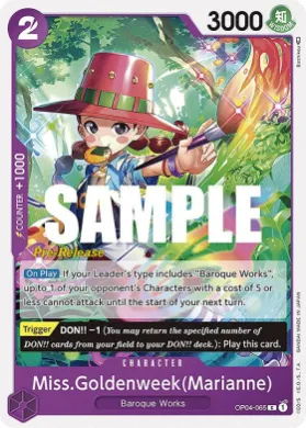 Miss.Goldenweek(Marianne) (OP04P OP04-065) Promos: Kingdoms of Intrigue