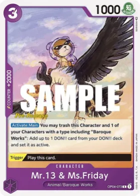 Mr.13 & Ms.Friday (OP04P OP04-073) Promos: Kingdoms of Intrigue