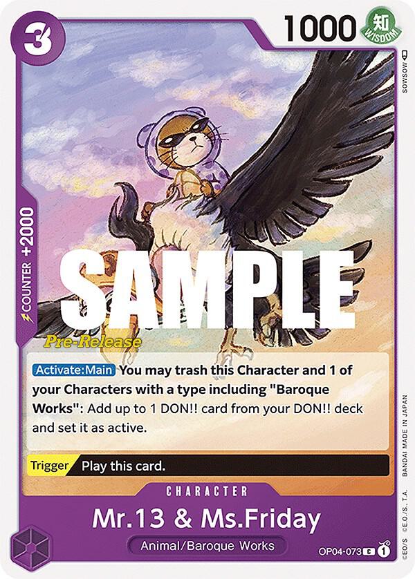 Mr.13 & Ms.Friday OP04-073 One Piece card