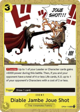 Diable Jambe Joue Shot (OP04P OP04-116) Promos: Kingdoms of Intrigue