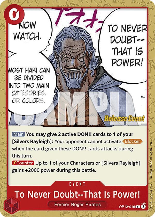 To Never Doubt--That Is Power! OP12-016 One Piece card