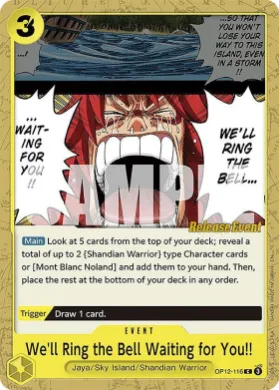 We'll Ring the Bell Waiting for You!! (OP12P OP12-116) Promos: Legacy of the Master