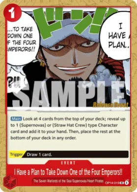I Have a Plan to Take Down One of the Four Emperors!! (OP14P OP14-019) Promos: The Azure Sea's Seven