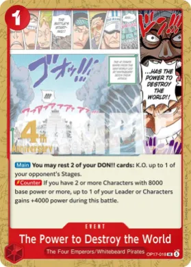 The Power to Destroy the World (OP17P OP17-018) Promos: The World's Strongest Warriors
