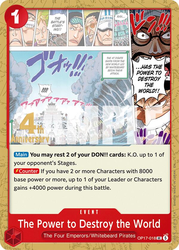 The Power to Destroy the World OP17-018 One Piece card
