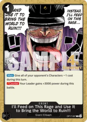 I'll Feed on This Rage and Use It to Bring the World to Ruin!!! (OP17P OP17-097) Promos: The World's Strongest Warriors