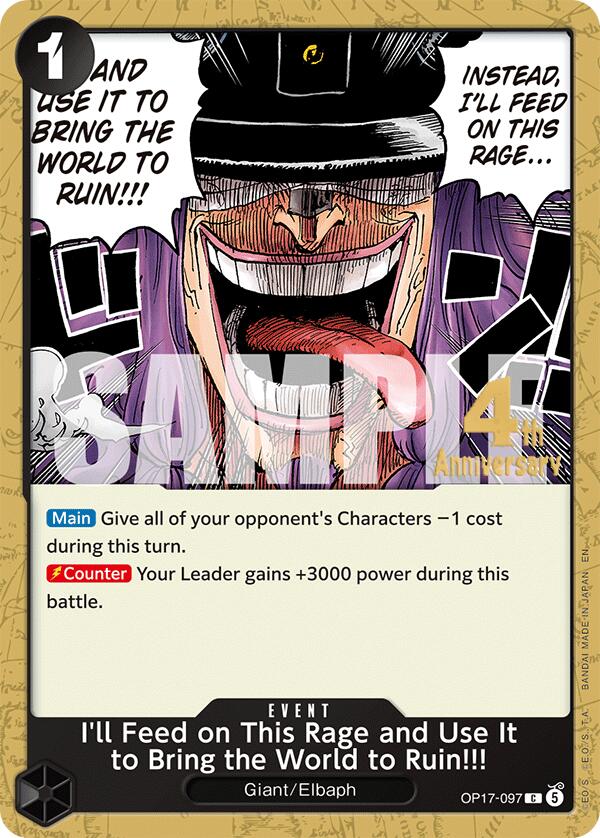 I'll Feed on This Rage and Use It to Bring the World to Ruin!!! OP17-097 One Piece card